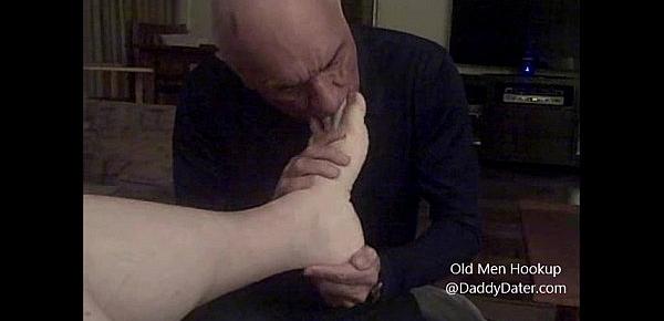  Grandpa Silverdaddy Swallows Cum from Uncut Cock and licks my toes